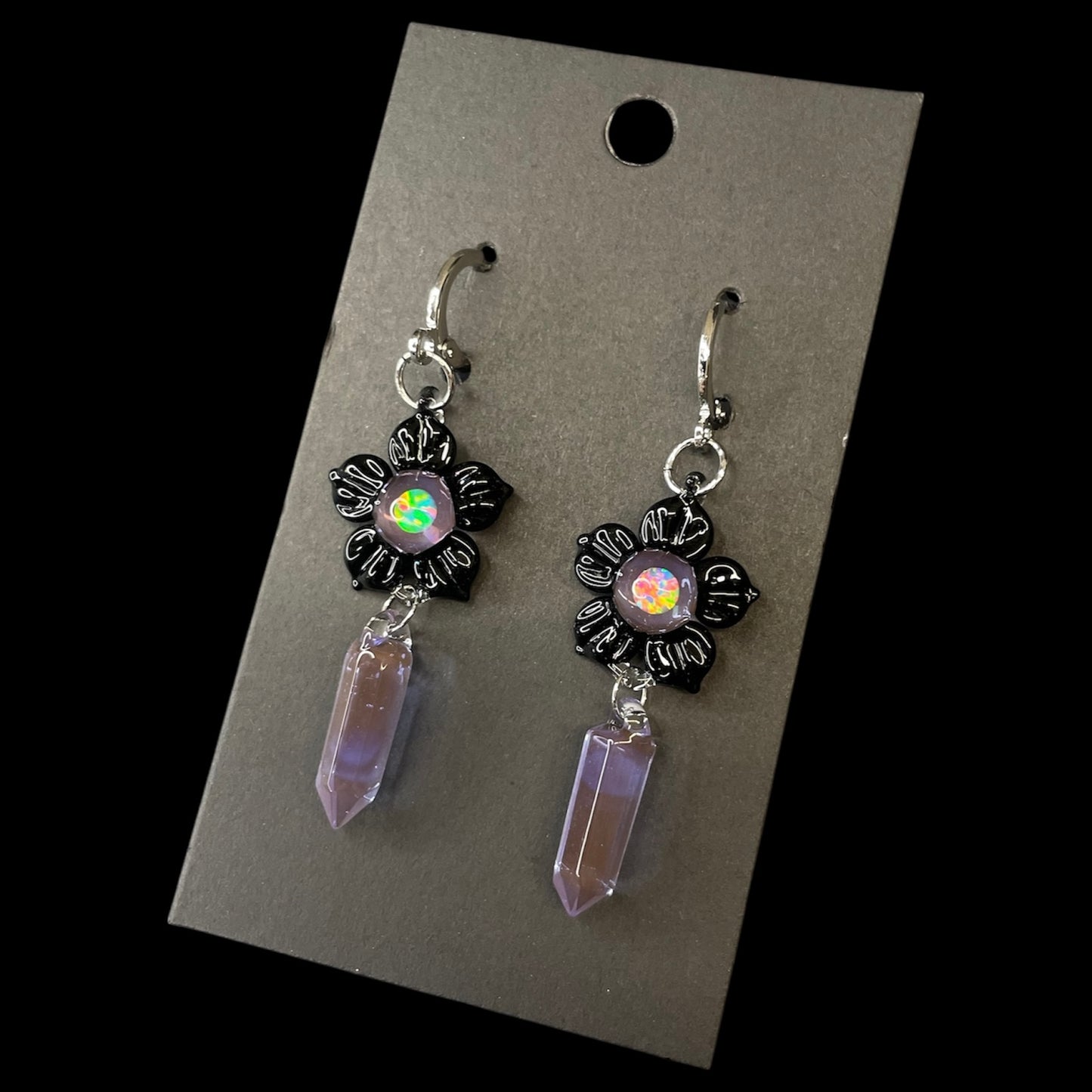 Crystal Point Earrings (B) by Mars Glassworks (2025)