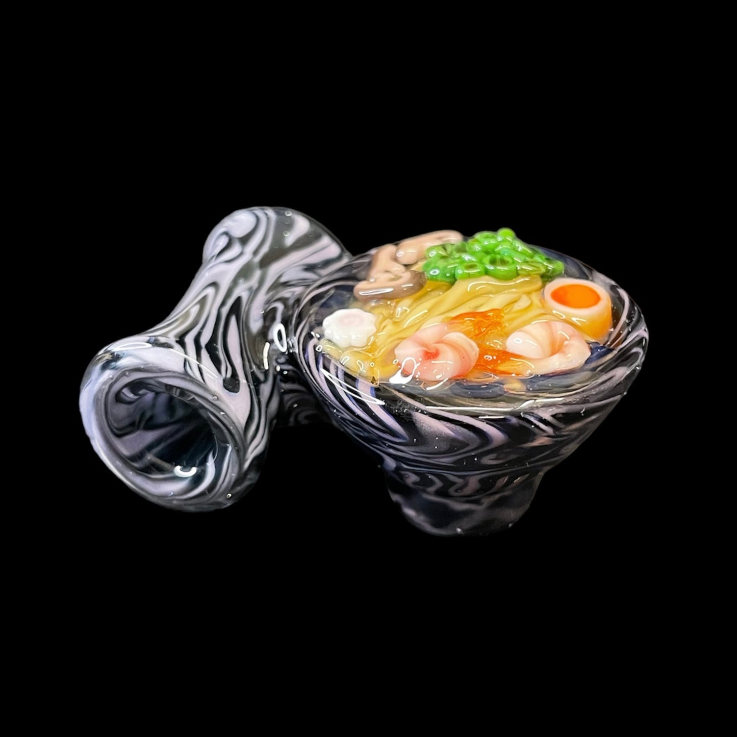 Purple & Black Nami Ramen Pendant by Dojo Glass (2024)