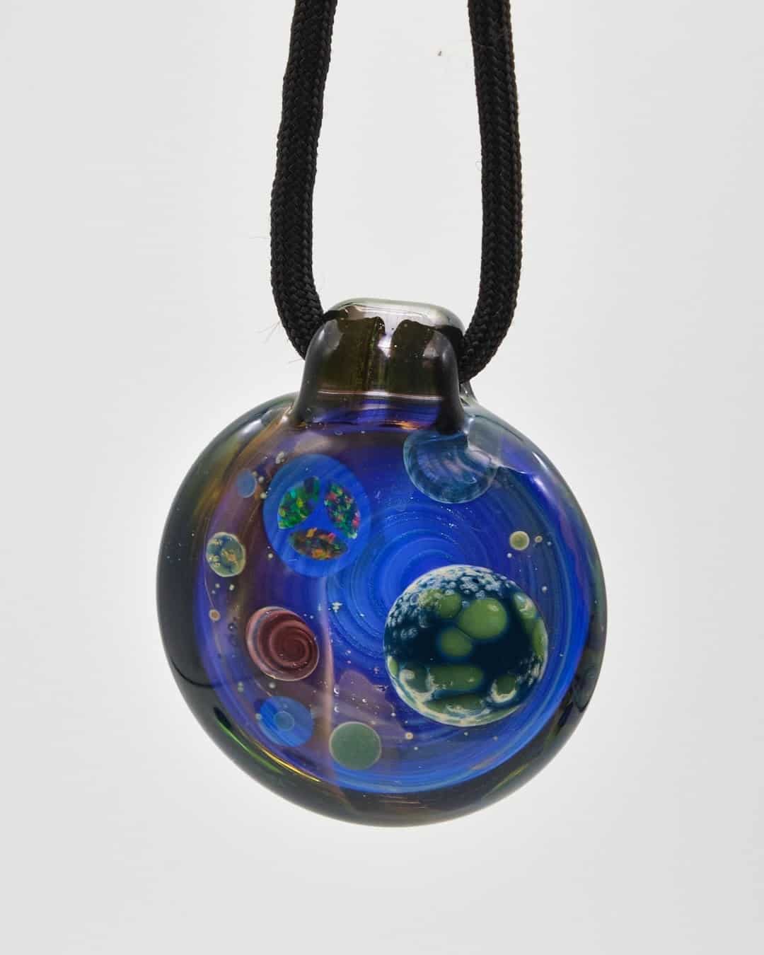 meticulously crafted glass pendant - Opalated Galaxy Pendant #3 by Jolex
