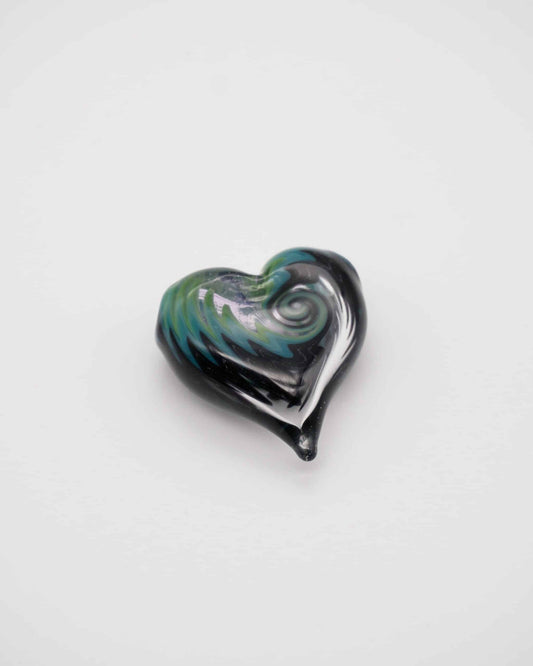 luxurious glass pendant - Green/Black Heart Pendant by NateyLove