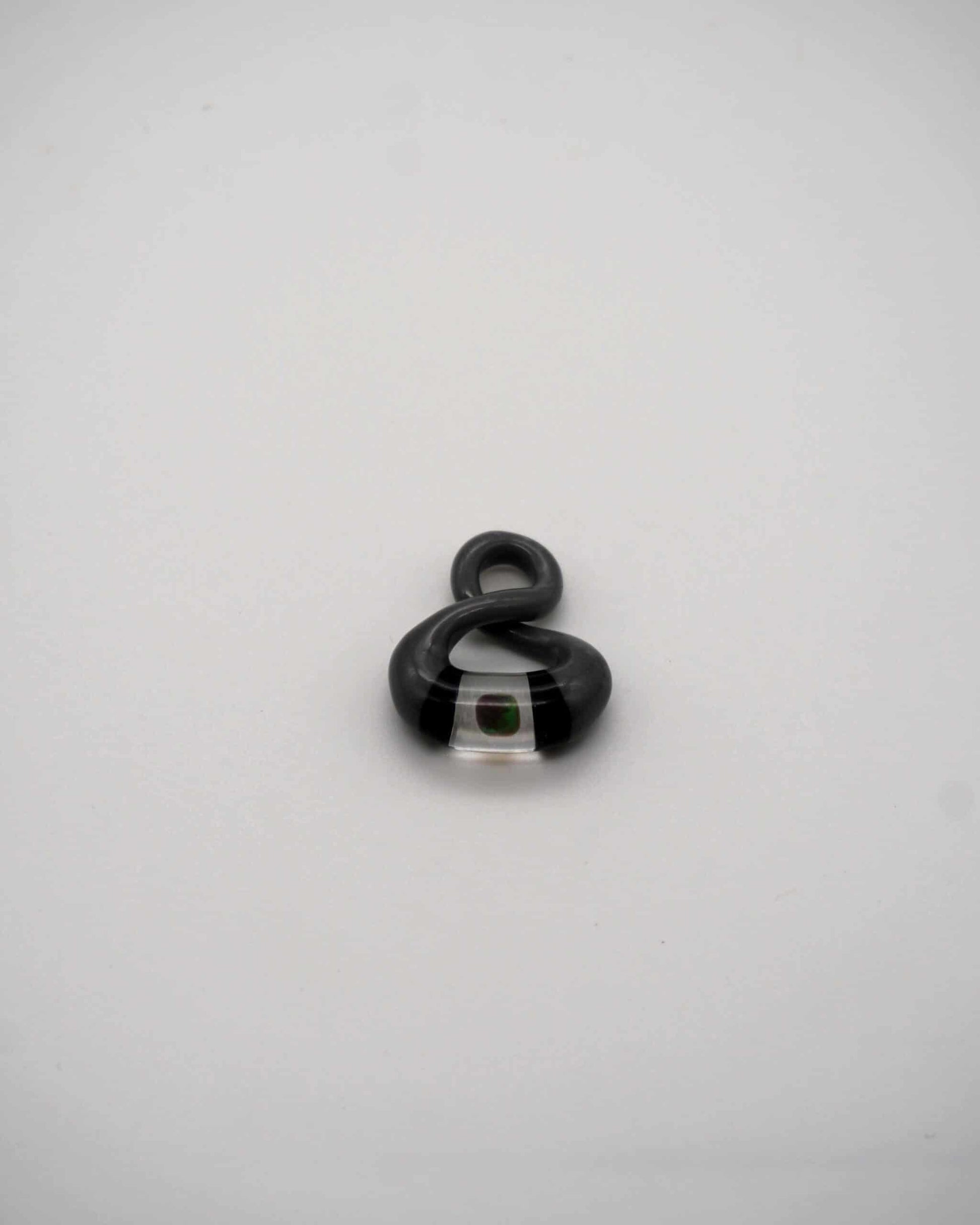 hand-blown glass pendant - Gray/Black Itty Bitty Infinity Pendant by NateyLove
