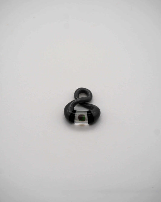 hand-blown glass pendant - Gray/Black Itty Bitty Infinity Pendant by NateyLove