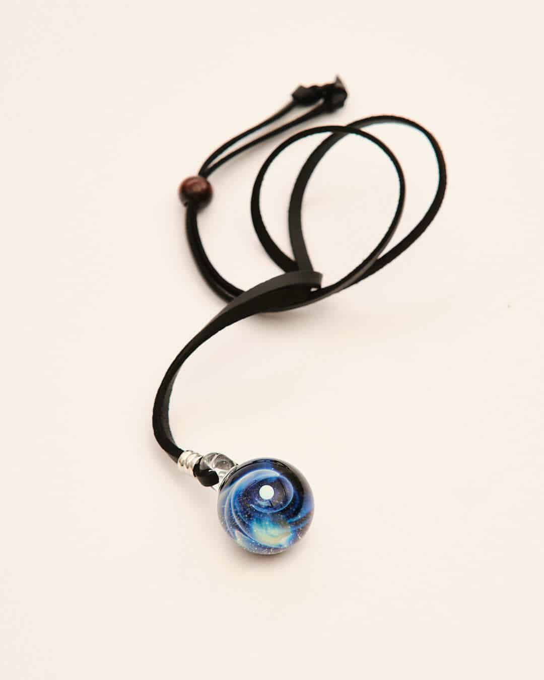 artisan-crafted glass pendant - Medium Blue Space Pendant by ColorWorks