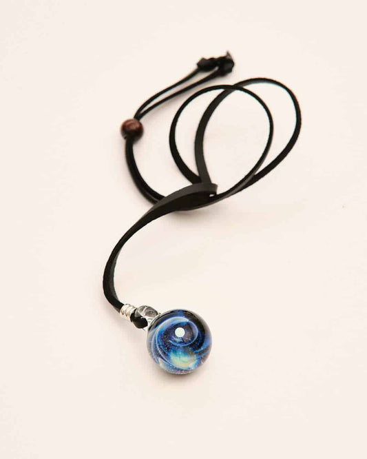 artisan-crafted glass pendant - Medium Blue Space Pendant by ColorWorks