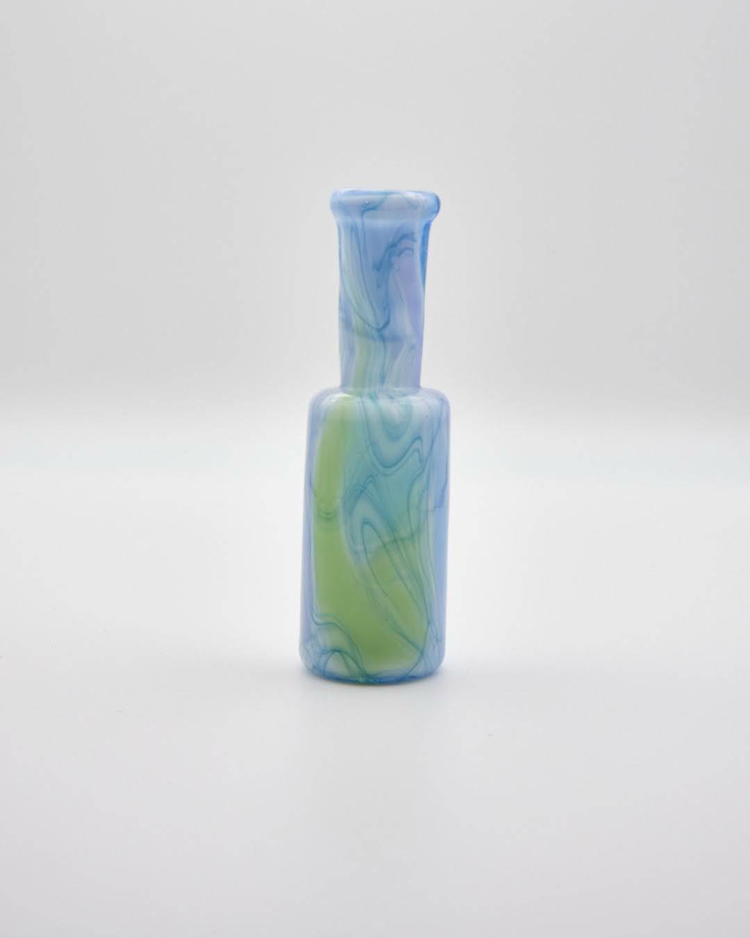 hand-blown art piece - Blue/Green One Hitter Bottle by Scomo
