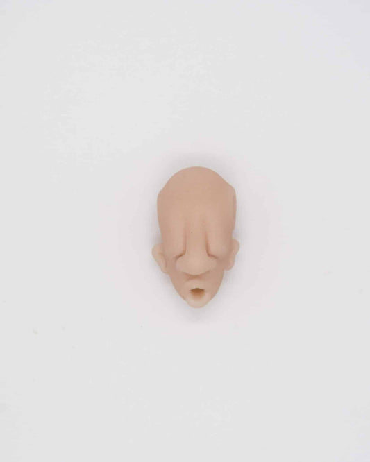 hand-blown glass pendant - Tan Frosted Neolithic Head Pendant by Gomez Glass
