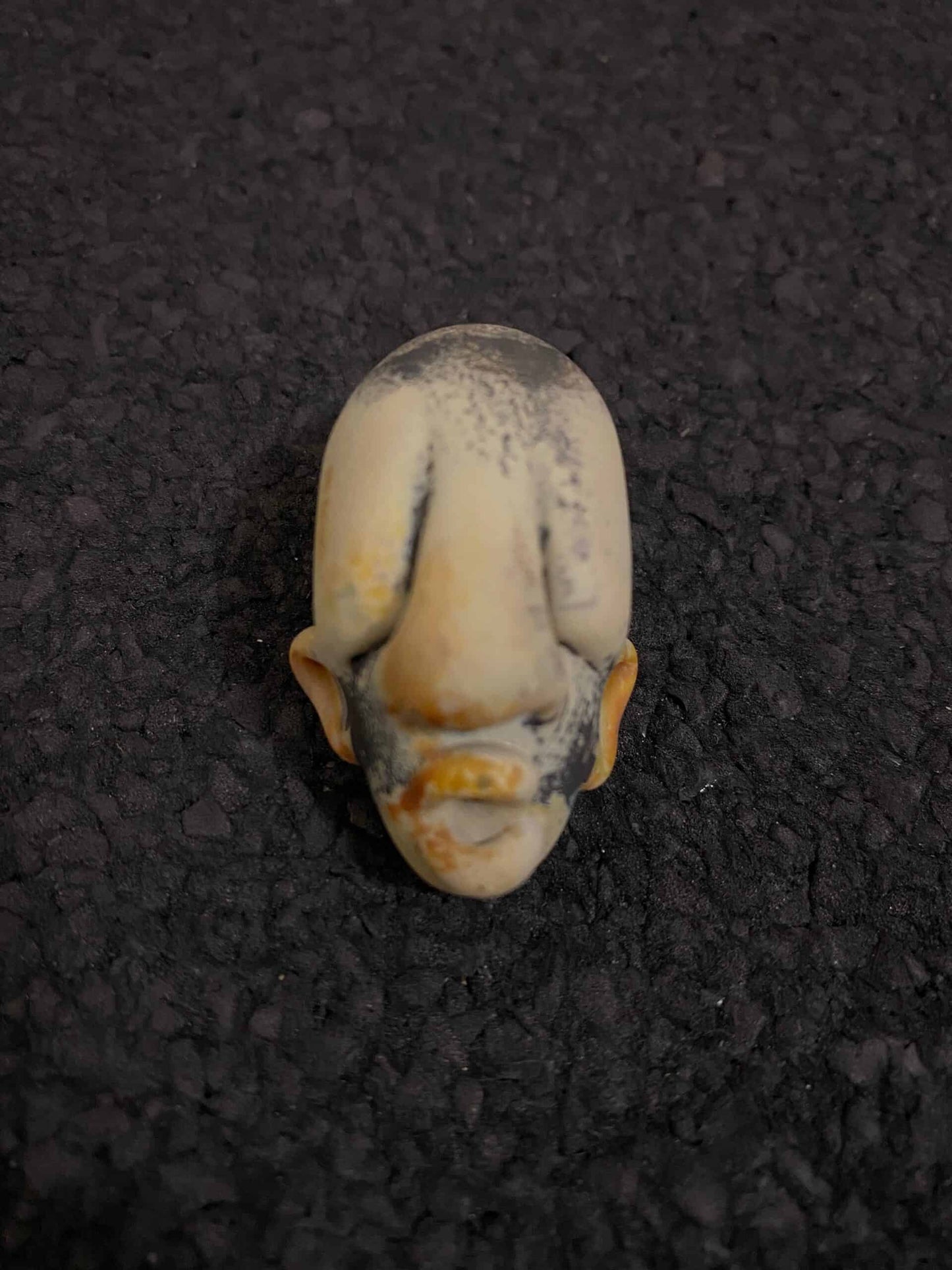 innovative glass pendant - Silver Strike / Oregon Gray Neolithic Head Pendant by Gomez Glass