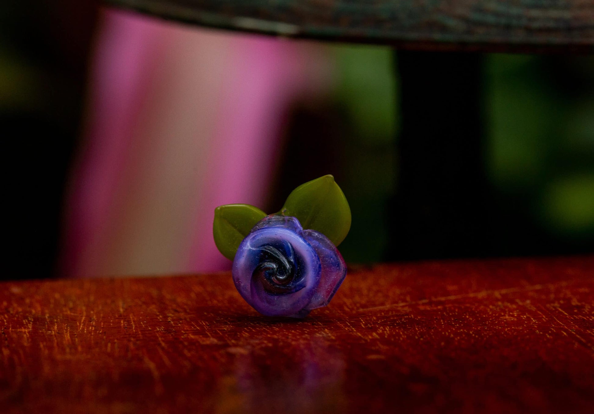 meticulously crafted glass pendant - Purple Rose Pendant by Sakibomb