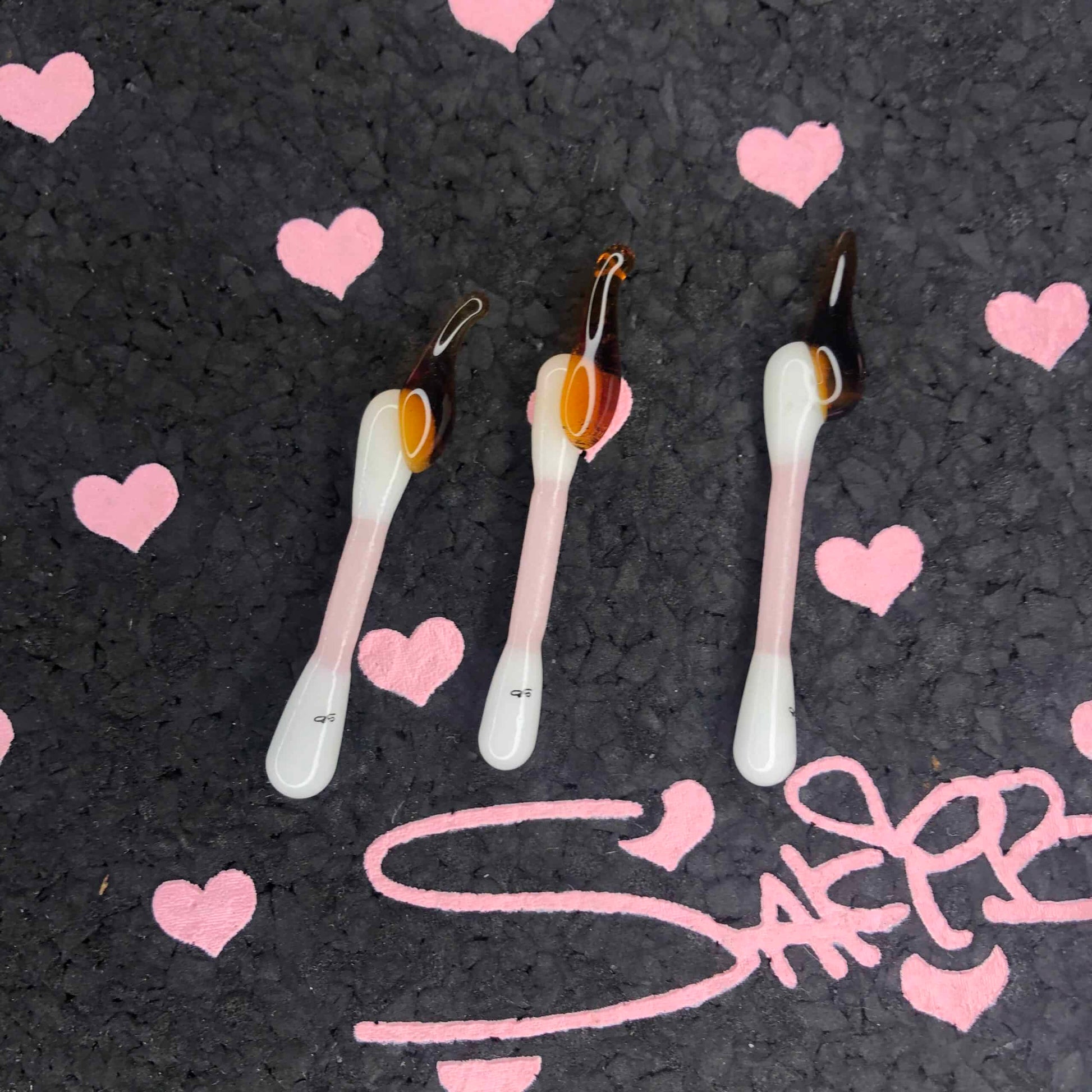 luxurious art piece - Amber Tiny Glass Q Tip Dabber by Sakibomb