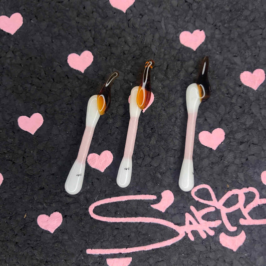 luxurious art piece - Amber Tiny Glass Q Tip Dabber by Sakibomb