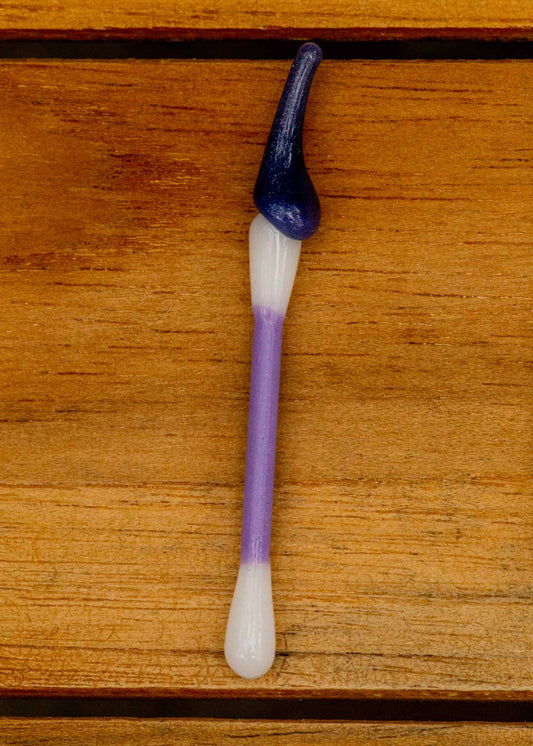 artisan-crafted art piece - Blue Sparkle Tiny Q Tip Dabber by Sakibomb