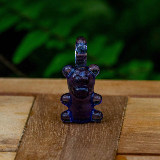 meticulously crafted glass pendant - Purple Lollipop Heady Bear Pendant by Alexander the Great