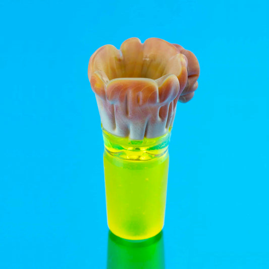 comfortable design of the Male 18mm Caramel / Lemondrop Bowl Slide by Elks That Run