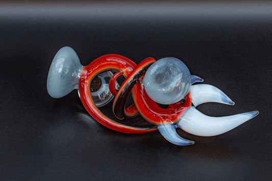 heady art piece - Dry Abstract Bowl w/ Ghost Marble by Cambria Glass