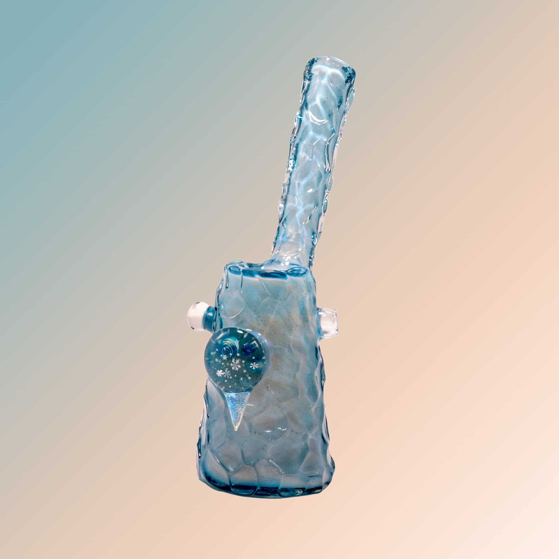 heady design of the Bubbler in Ice Cave tech with Blizzard tech marble by Chaka Glass