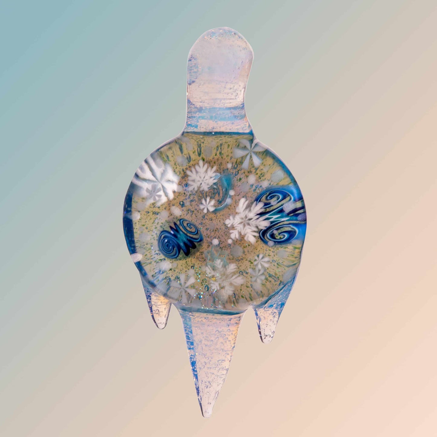 artisan-crafted glass pendant - Blizzard tech Pendant by Chaka Glass