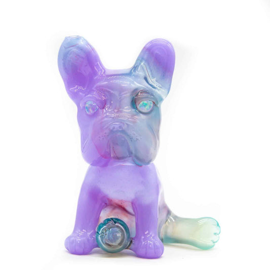 innovative glass pendant - [SW6] Cotton Candy/Zen Frenchie Recycler with Opal Eyes Set by Swanny (w/ matching Opal Eyes Frenchie Pendant, Frenchie Spinner Cap, Bobblehead Opal Eyes Pendant, a Swanny Moodmat, and a signed 1300 P