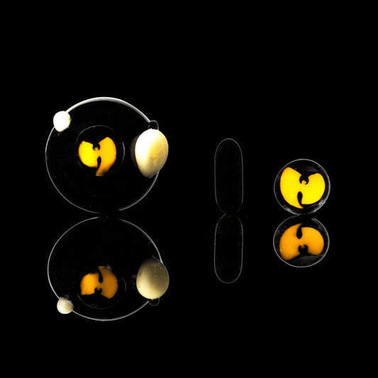 artisan-crafted art piece - Black & Yellow Slurper Set by Hendy Glass
