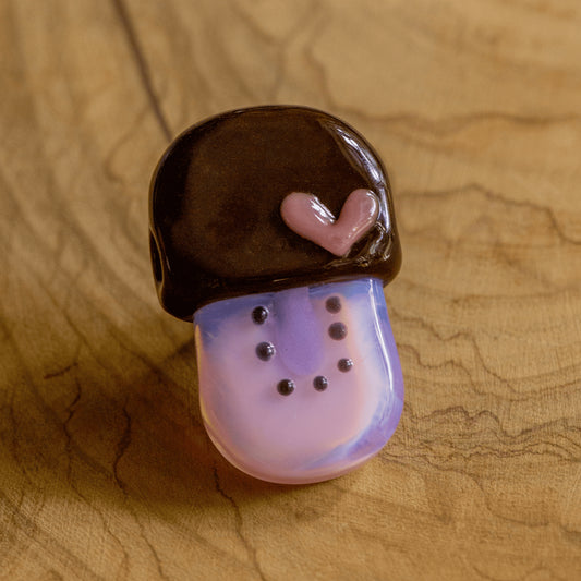 meticulously crafted glass pendant - Brown & Purple Kiwi Pendant by Sakibomb