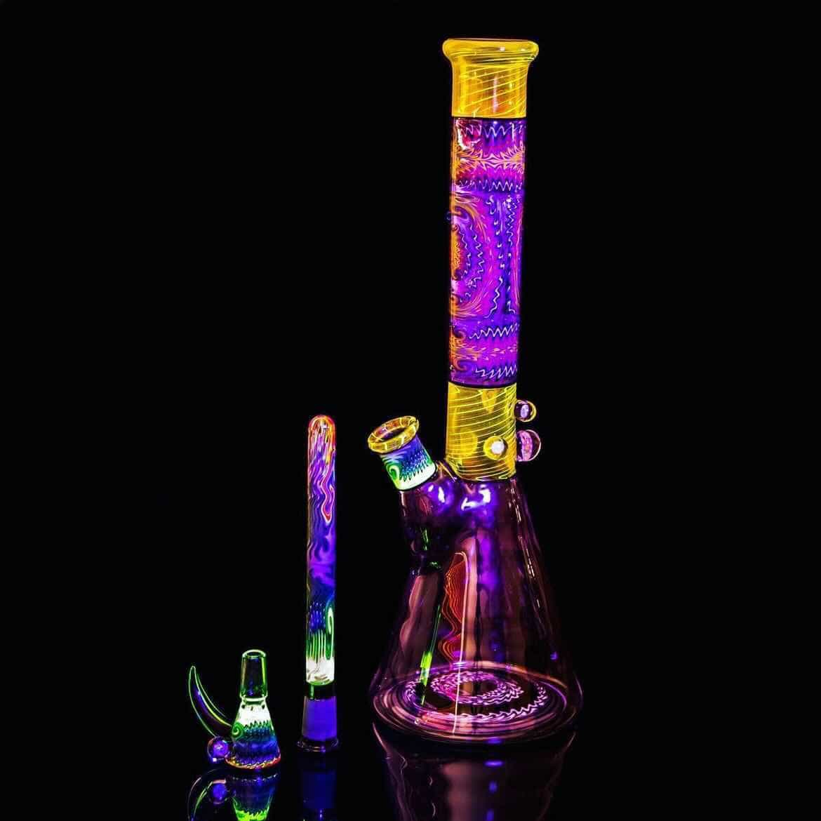heady art piece - 15 inch Beaker Bottom by Baker The Glass Maker