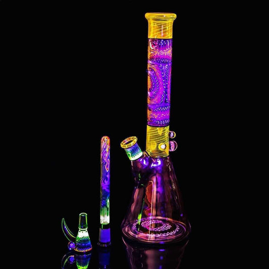 heady art piece - 15 inch Beaker Bottom by Baker The Glass Maker