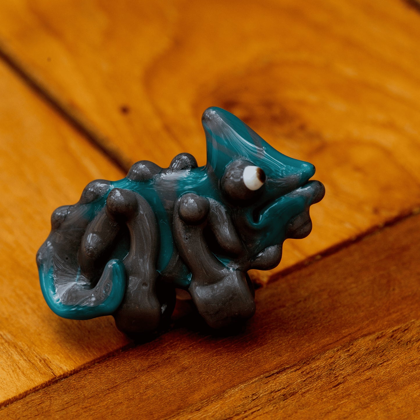 hand-blown glass pendant - Chameleon Pendant (E) by Willy That Glass Guy