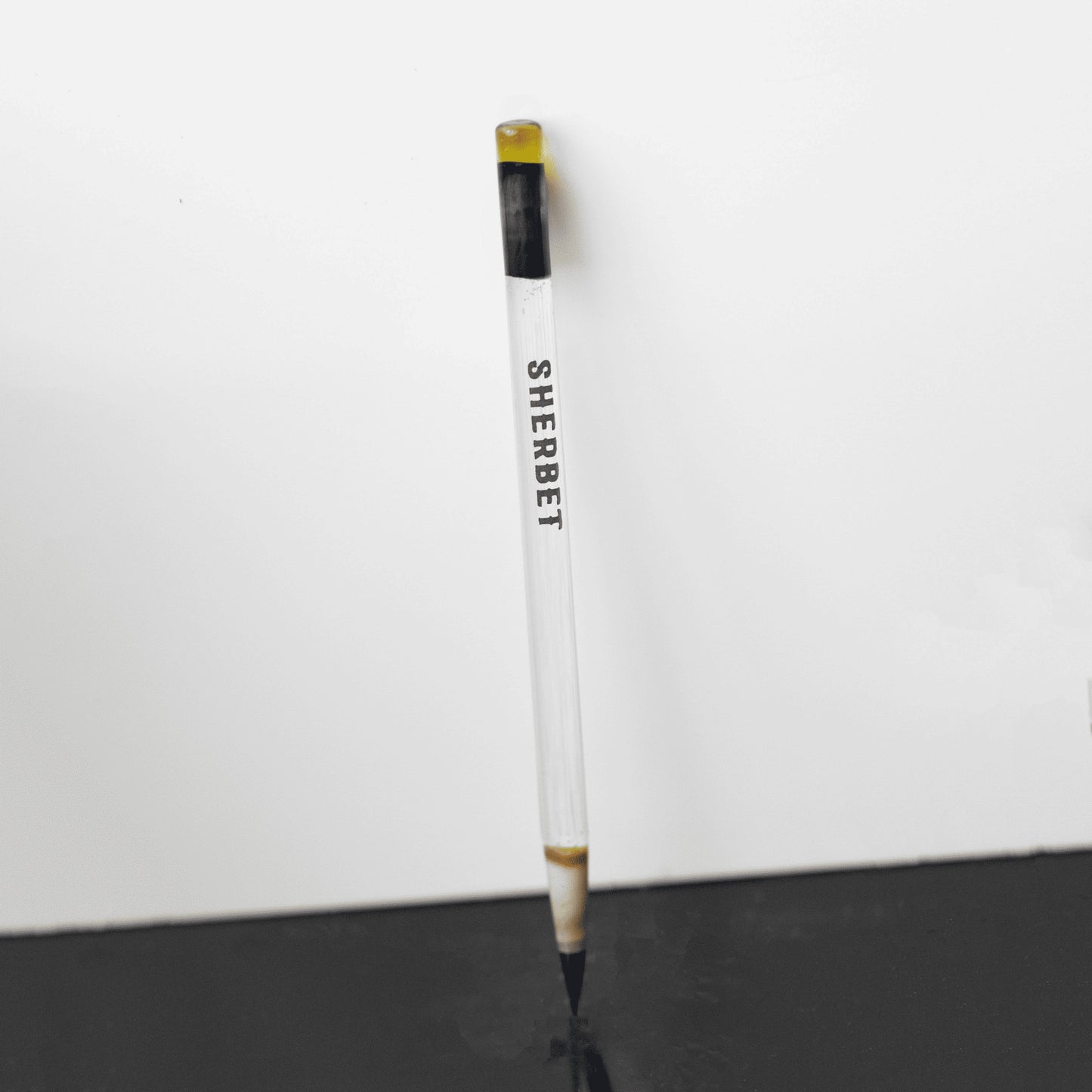 hand-blown art piece - Labeled Pencil (C) by Sherbet Glass