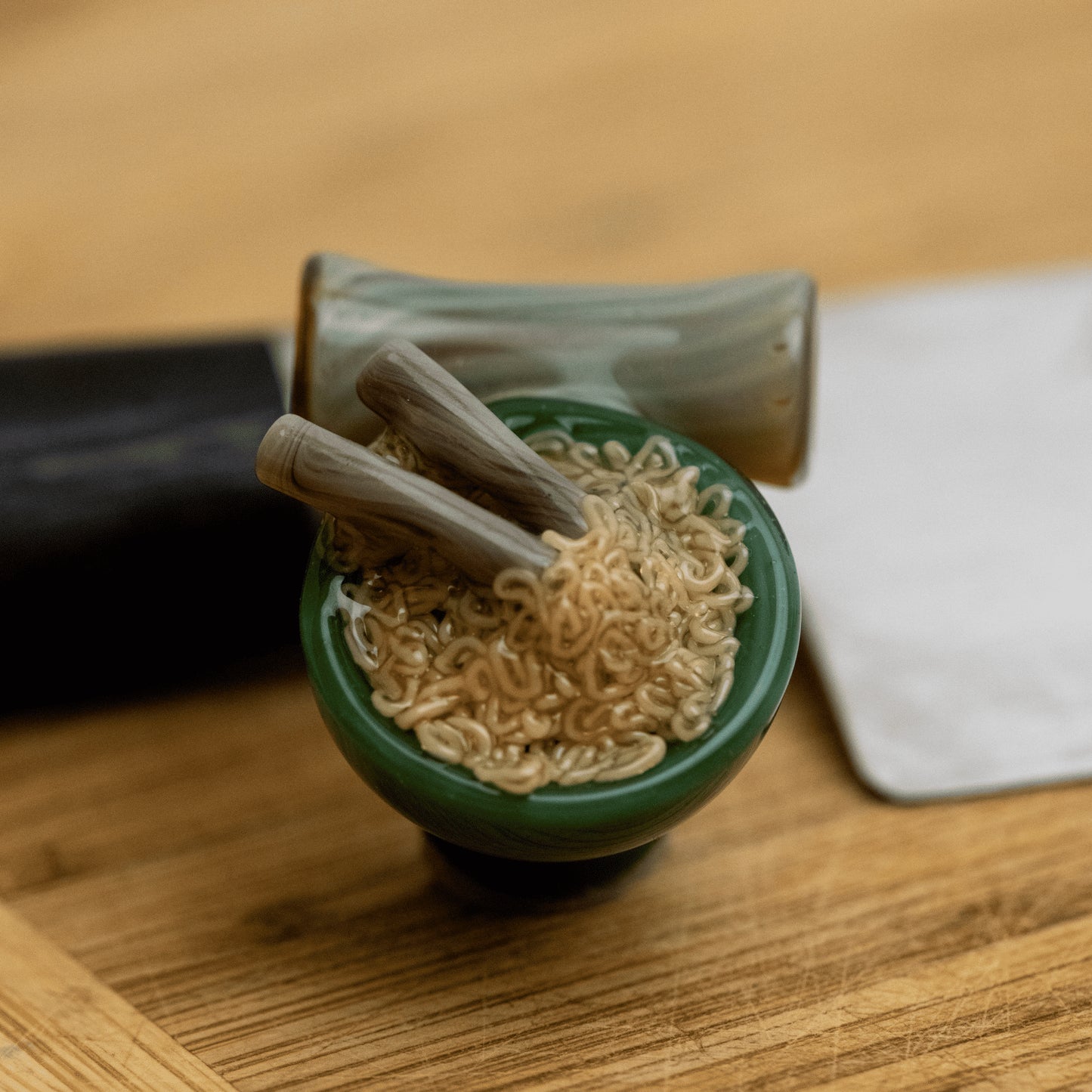 meticulously crafted glass pendant - UV Ramen Pendant w/ Chopsticks (A) by Dojo Glass