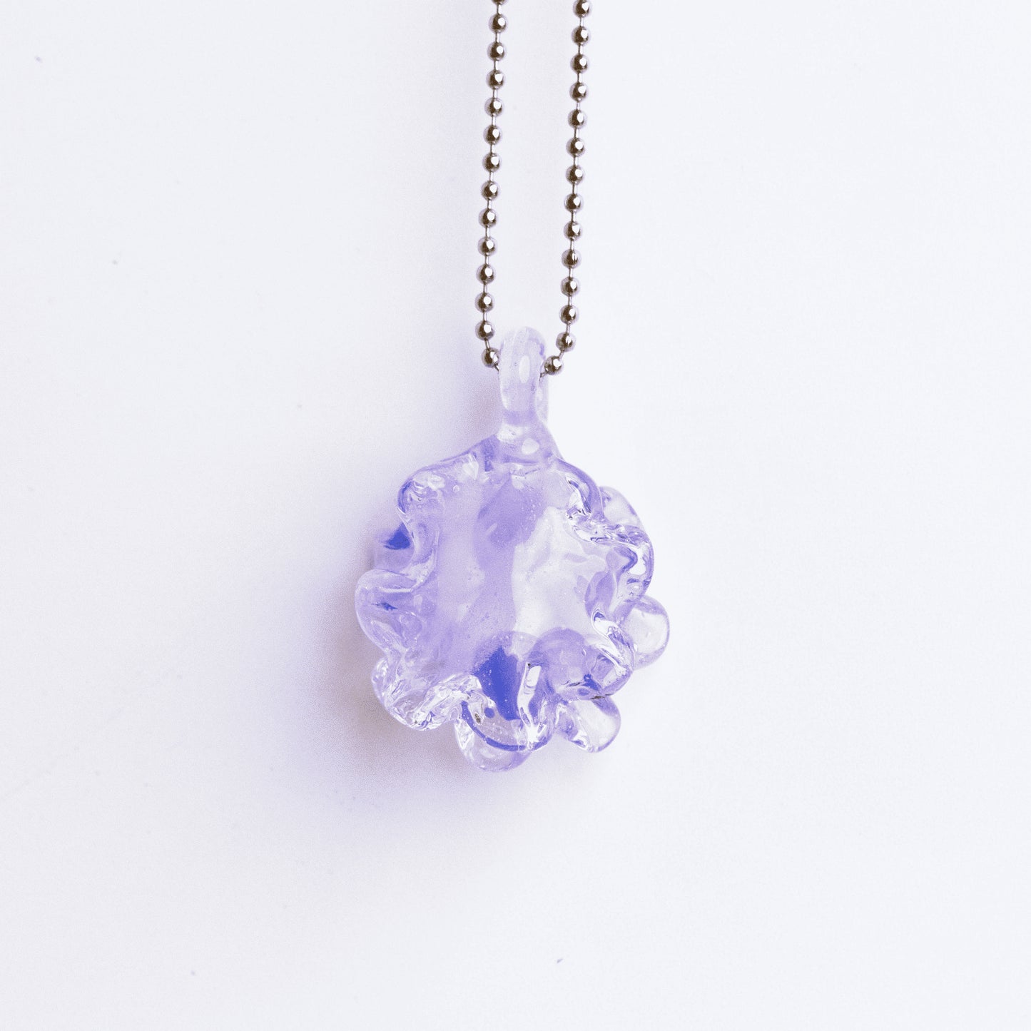 hand-blown glass pendant - Oyster Seashell Pendant (L) by Patty D Glass