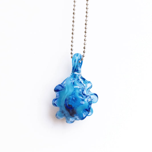artisan-crafted glass pendant - Oyster Seashell Pendant (J) by Patty D Glass