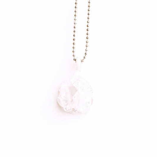 hand-blown glass pendant - Oyster Seashell Pendant (N) by Patty D Glass