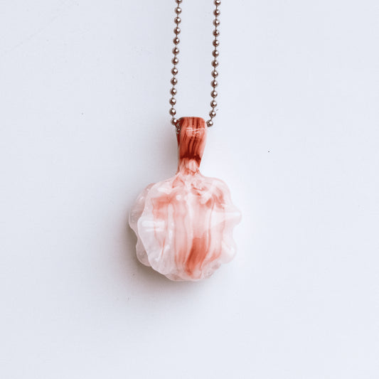 artisan-crafted glass pendant - Oyster Seashell Pendant (T) by Patty D Glass