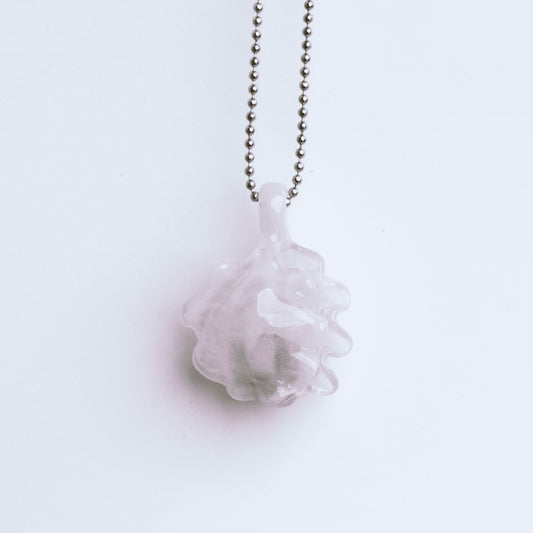 artisan-crafted glass pendant - Oyster Seashell Pendant (Q) by Patty D Glass