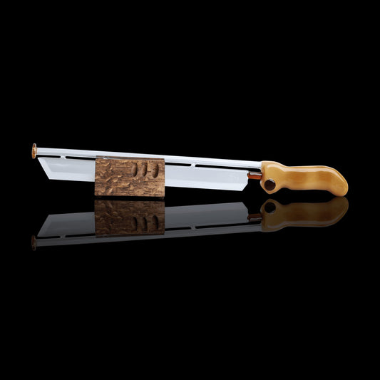 meticulously crafted art piece - Cork Color Handle Machete w/ Stand by Mad Machete Matt