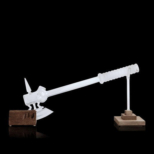 luxurious art piece - Battle Axe w/ Stand by Mad Machete Matt