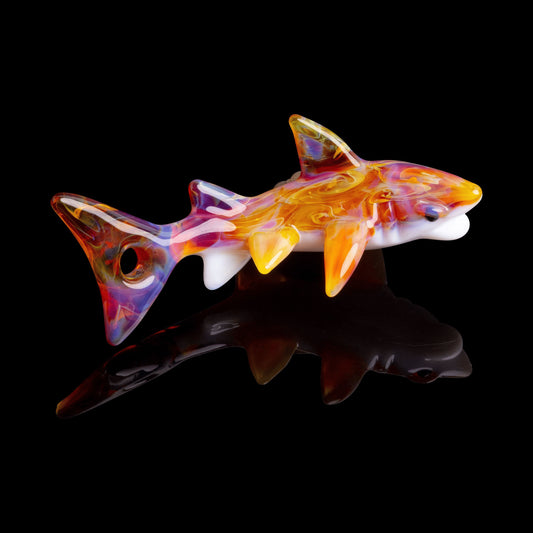 sophisticated design of the Shark Pendant (B) by Liz Wright Glass (GV 2022)