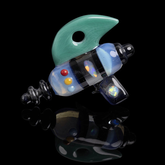 heady glass pendant - Ghost Opal Ray Gun Pendant by Torchress