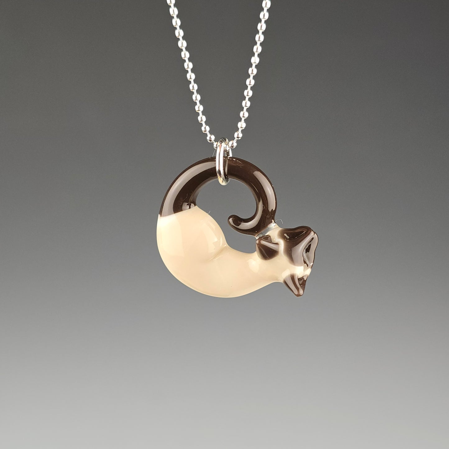 Blue Point Siamese Mini Sleeping Kitty Pendant by Spiller Woods (2025)