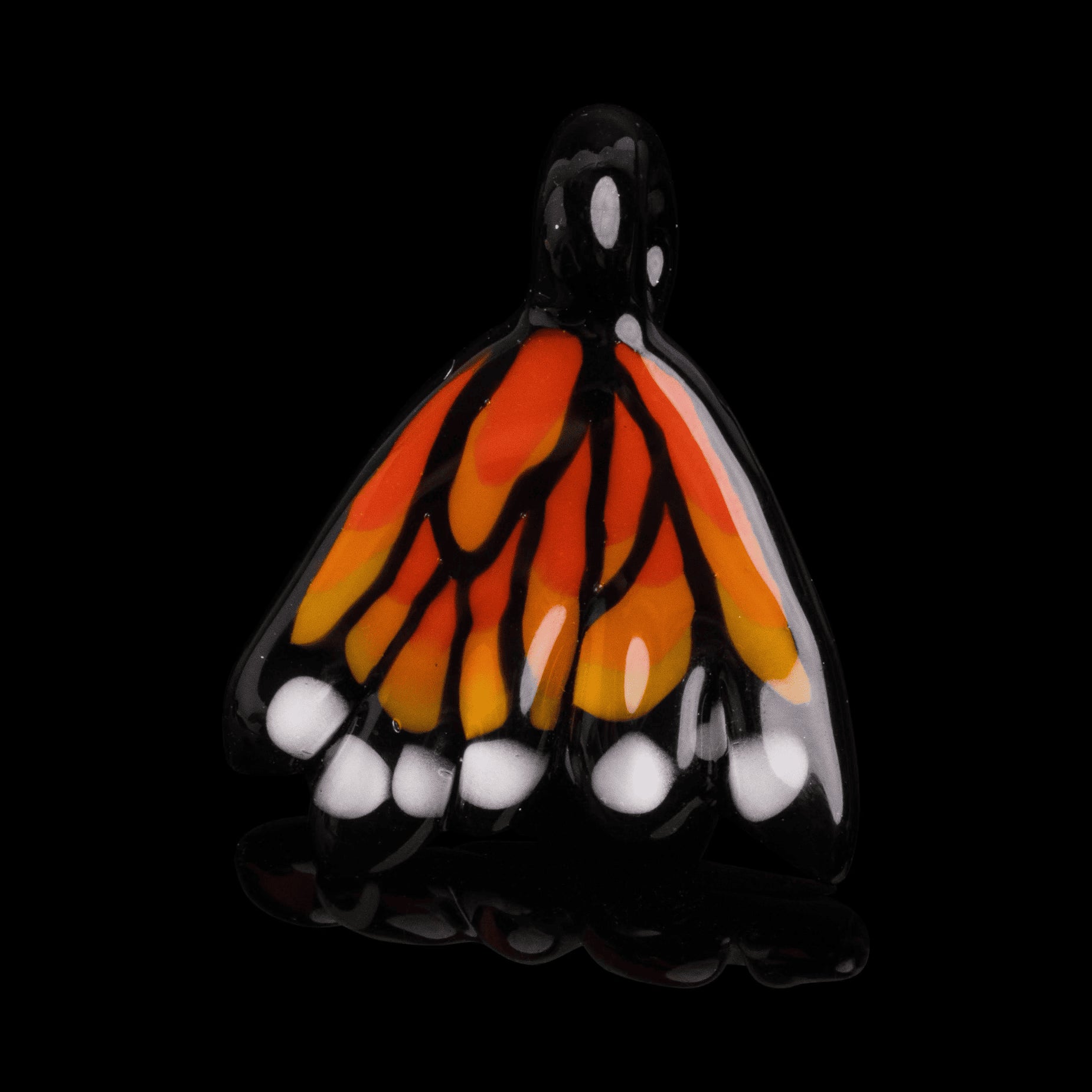 meticulously crafted glass pendant - Monarch Wing Pendant (A) by Windstar Glass (GV 2022)