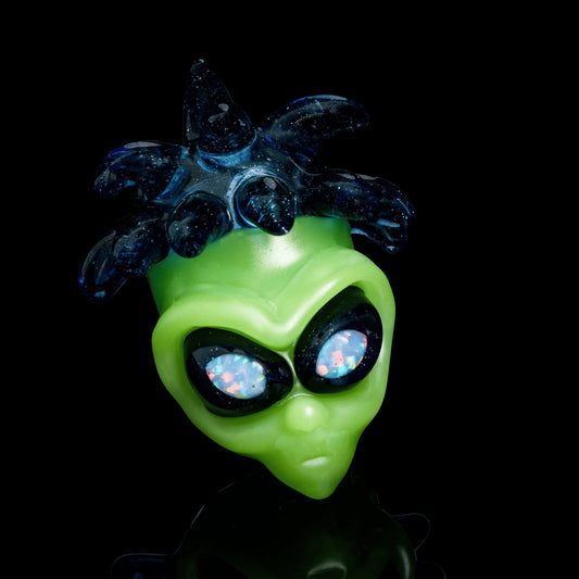 luxurious glass pendant - Invader w/ Hair Pendant #75 by Ryder Glass (2022 Drop)