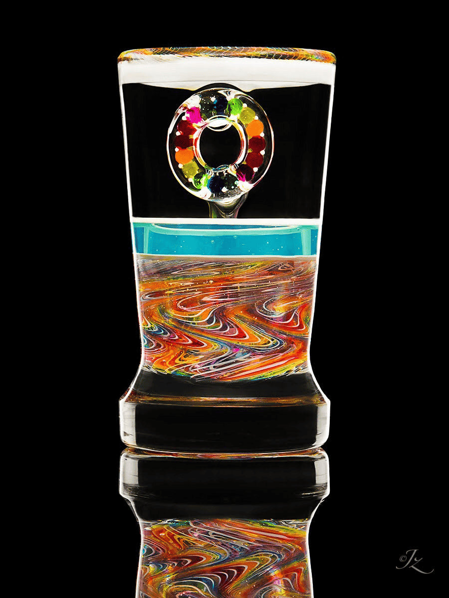 artisan-crafted art piece - Shot Glass Collaboration by Karma Glass x Stephan Peirce (Coffee + Colada 2022)