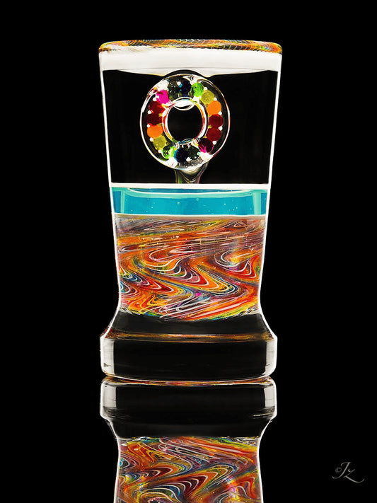 artisan-crafted art piece - Shot Glass Collaboration by Karma Glass x Stephan Peirce (Coffee + Colada 2022)