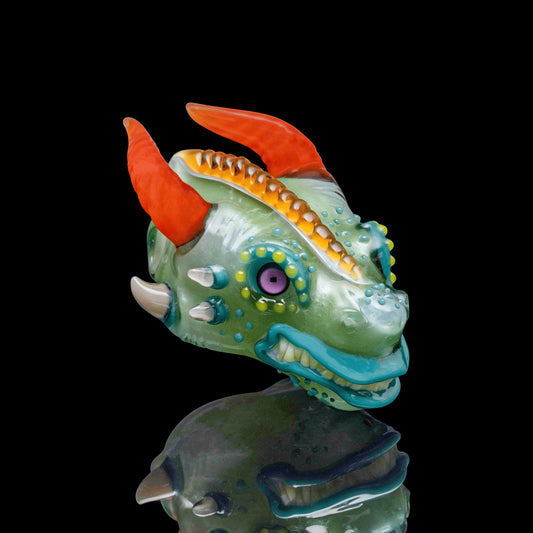 luxurious glass pendant - Green Dragon Head Pendant by Nathan Belmont (Belmont’s Beasts)