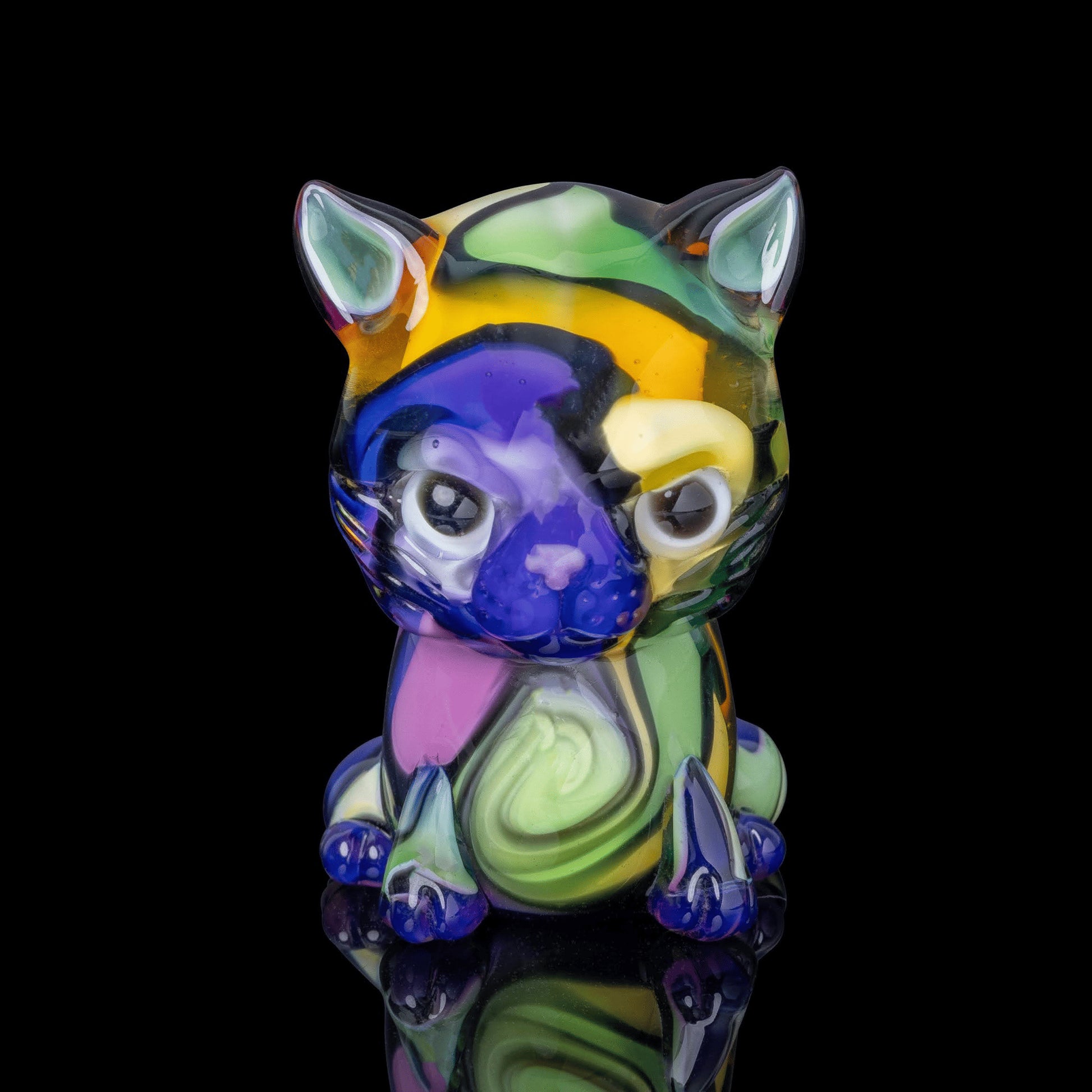 hand-blown glass pendant - Kitty Pendant (F) by Nathan Belmont (Belmont’s Beasts)