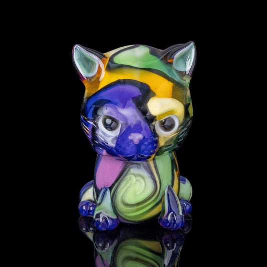 hand-blown glass pendant - Kitty Pendant (F) by Nathan Belmont (Belmont’s Beasts)