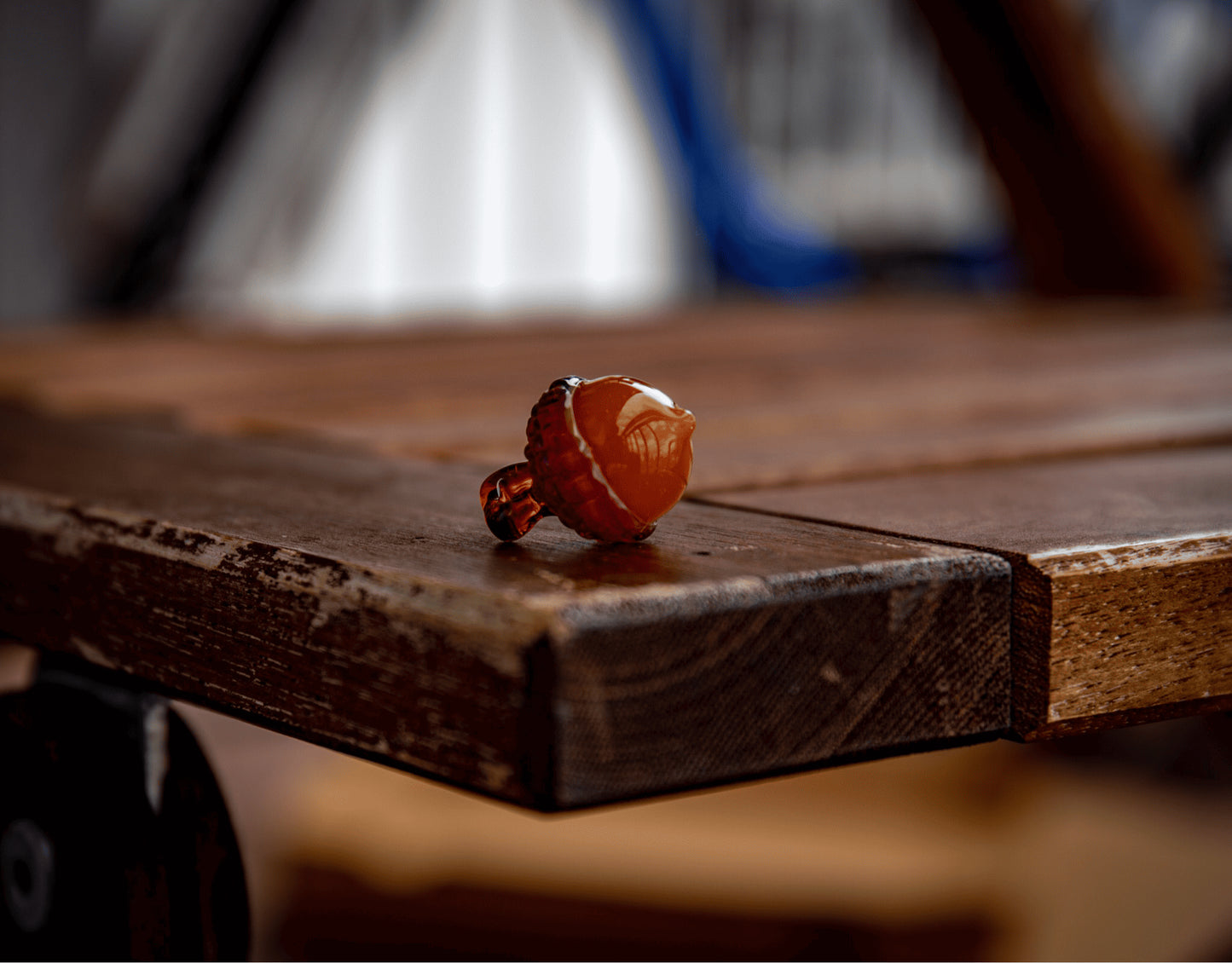artisan-crafted glass pendant - Acorn Pendant (F) by Gnarla Carla (2022 Release)