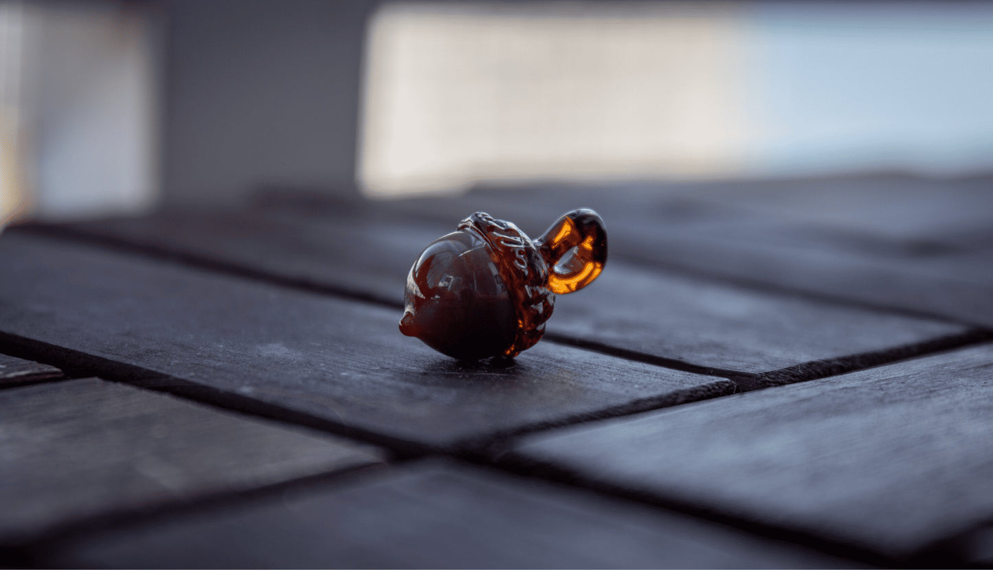 hand-blown glass pendant - Acorn Pendant (J) by Gnarla Carla (2022 Release)