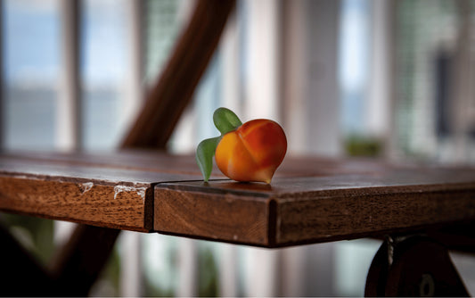 artisan-crafted glass pendant - Classic Sandblasted Peach Pendant (C) by Gnarla Carla (2022 Release)