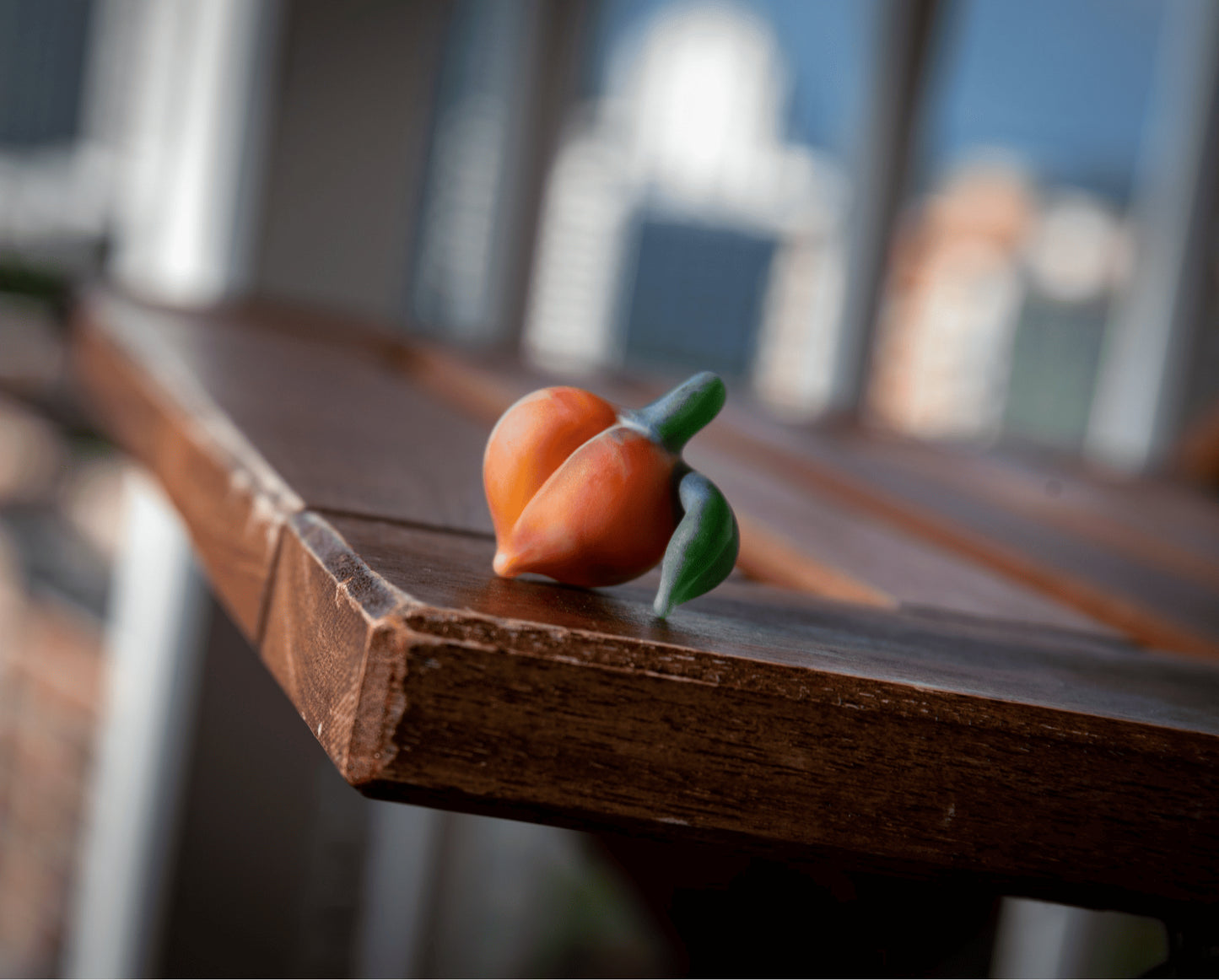 artisan-crafted glass pendant - Classic Sandblasted Peach Pendant (D) by Gnarla Carla (2022 Release)