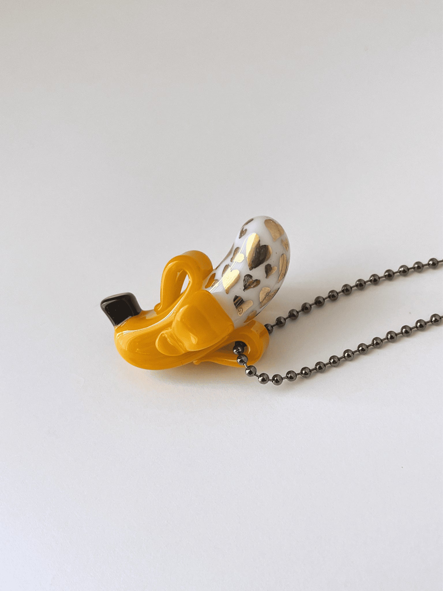 heady glass pendant - Collab Coyle Banana with Gold Hearts Pendant by Sibelley x Coyle (Cyber Punks 2022 Release)